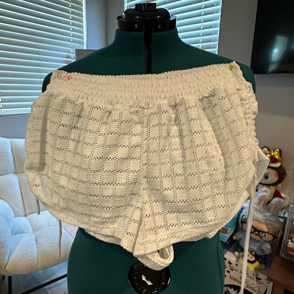 White Short Swim Cover Up